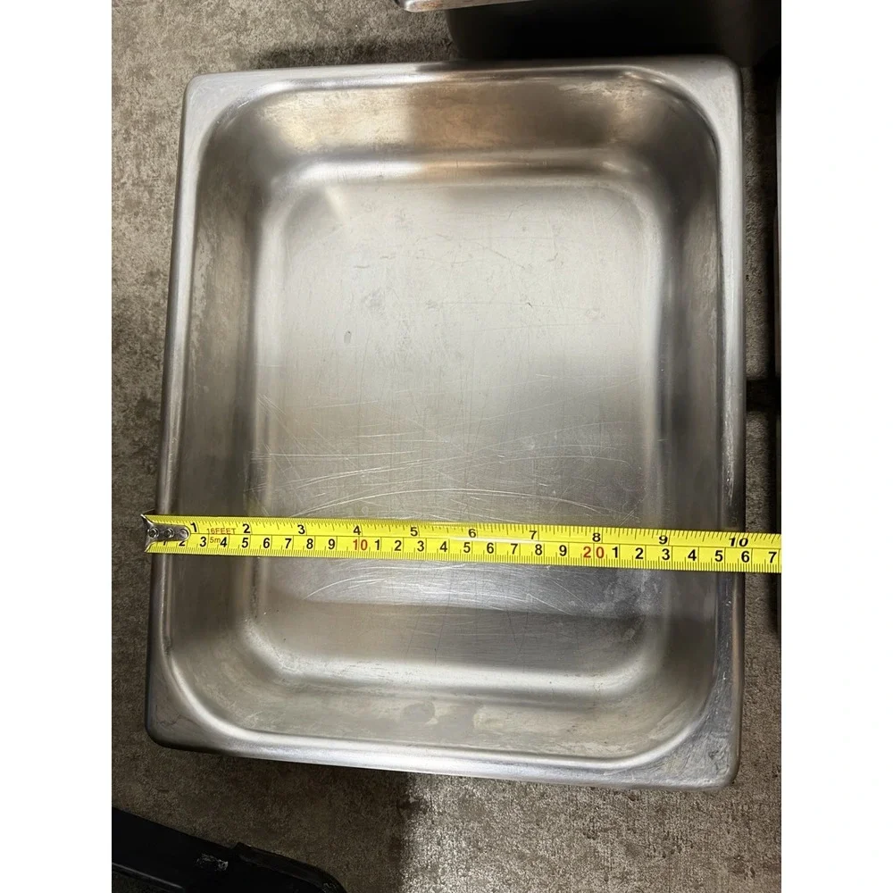 Lot of 3 Stainless Steel Steam Table Food Pans Restaurant Commercial‎ Used